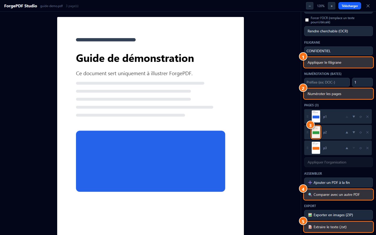 ForgePDF : Organiser les pages