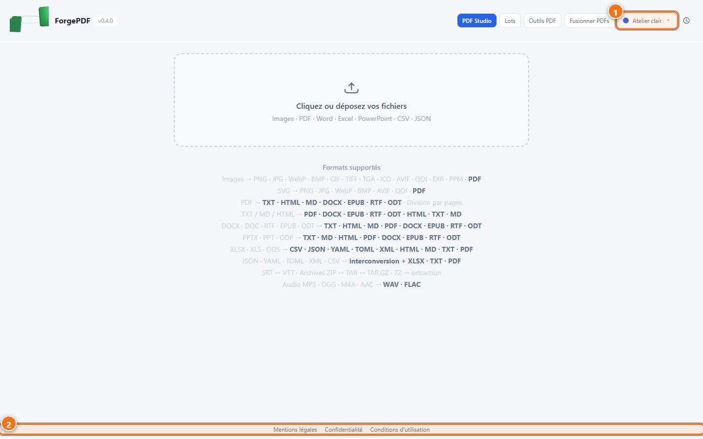 ForgePDF : Les thèmes