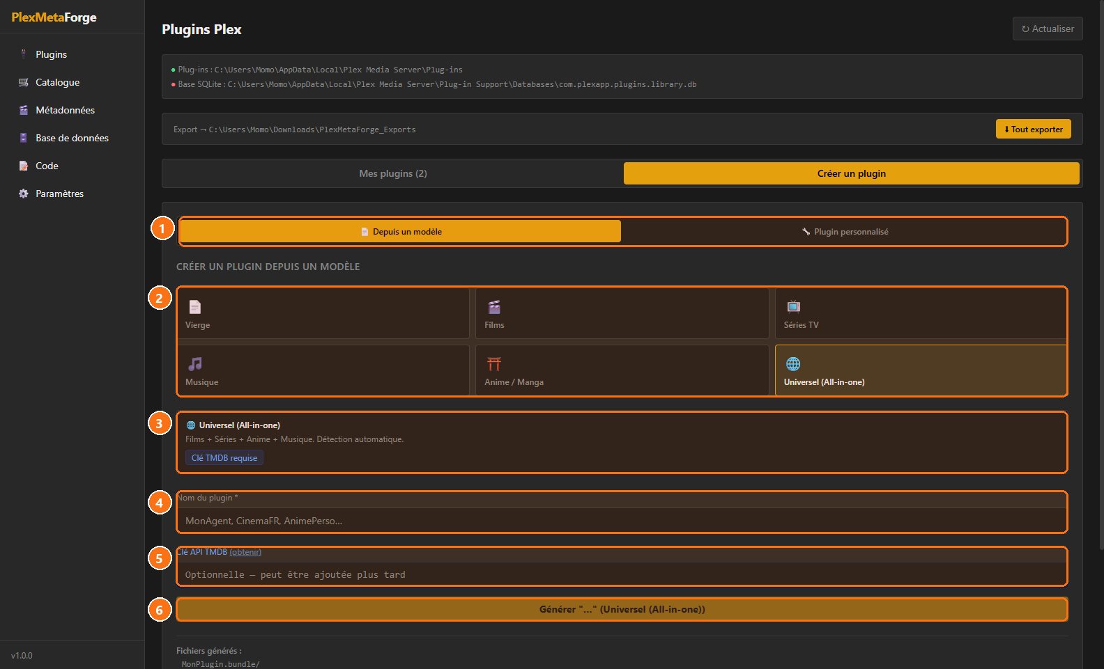 PlexMetaForge : Créer un plugin en quelques clics