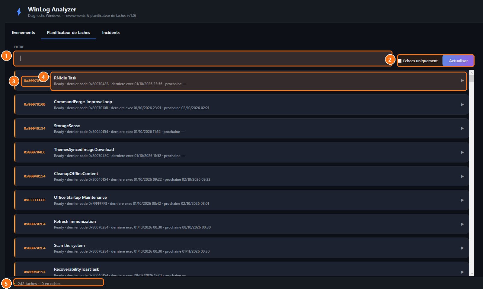 WinLog Analyzer : Le planificateur de tâches