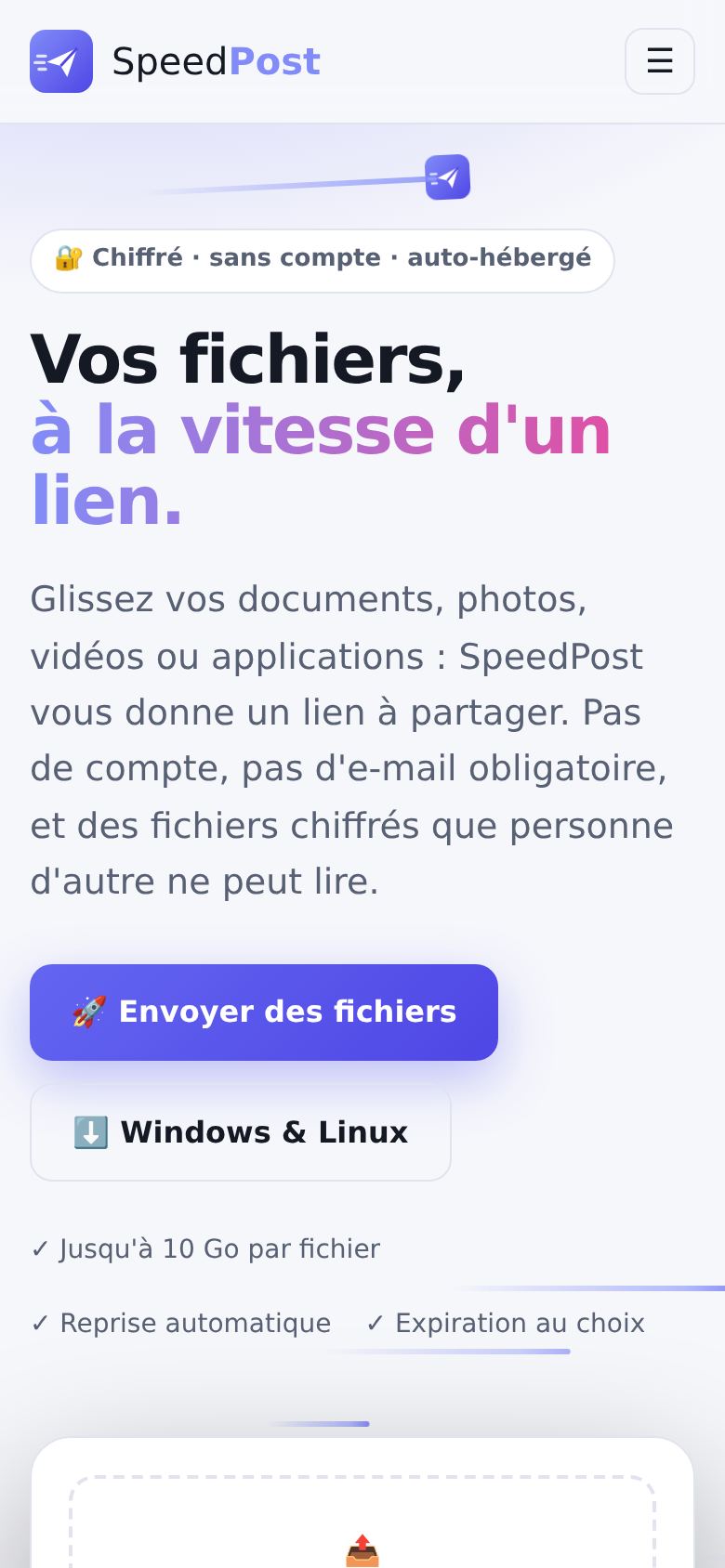 SpeedPost sur téléphone